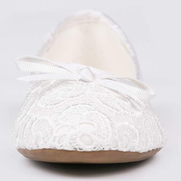 Women's Crochet Flat Shoes Breathable Lace Ballet Slip-On Comfort - Picture 2 of 7